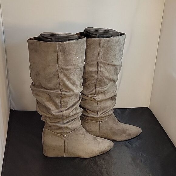 BRAND NEW JUSTFAB POINTED TOE  MID CALF FAUX LEATHER SUEDE  WINTER  BOOT - Picture 5 of 14